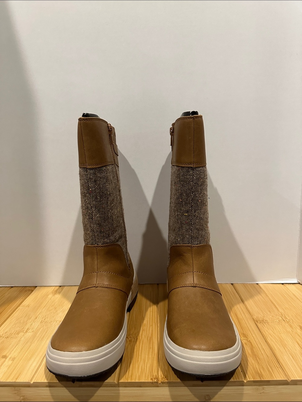 501M- Merrell Tan Leather and Tweed Mid-Calf Winter Boots, NWOT